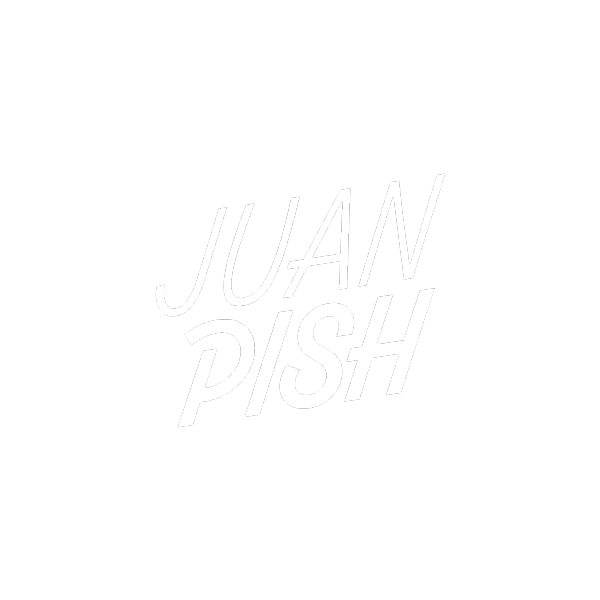 Logo en color blanco del influencer y creador de contenido Juan Pish